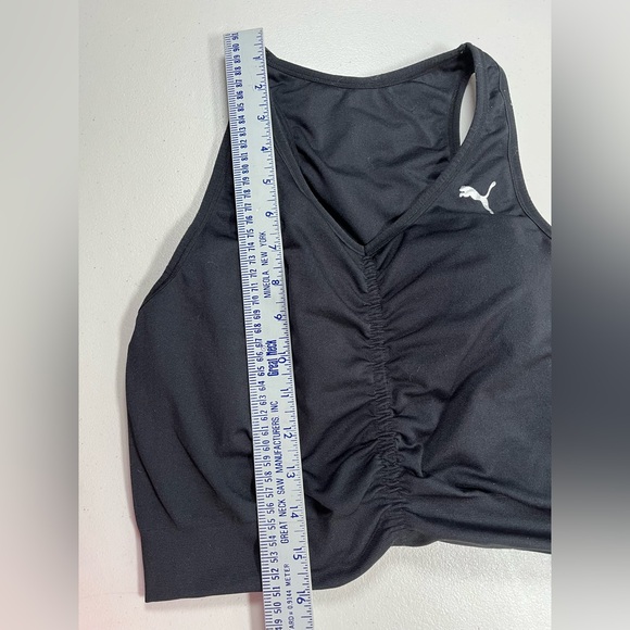 Puma Women's Black Ruched Front Sports Bra - Picture 9 of 10